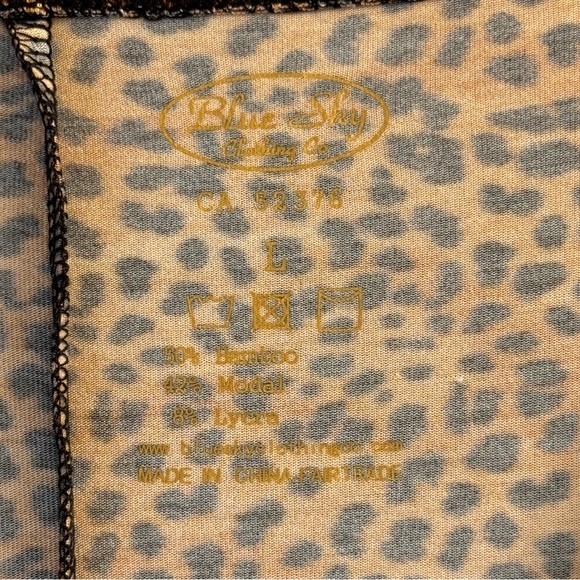 Blue Sky Women’s Dress Size XL Orange Cheetah Print 3/4 Sleeves Scoop Neck - Picture 6 of 9